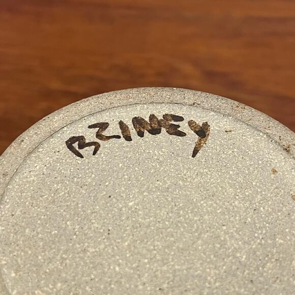 Studio Pottery Mug Raised Applied‎ Leaves Design Artist Signed B Ziney - Picture 3 of 8